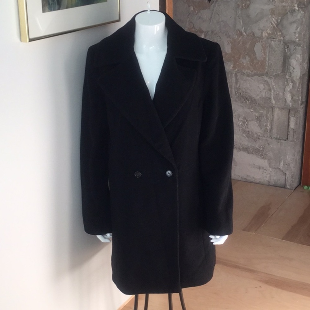 Garnet Hill Boiled Wool Double Breasted Coat